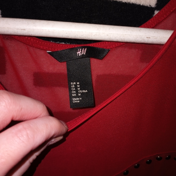 💕5 for 25$ Medium Red Sweetheart Neckline Studded Valentines Day Mini Dress - Picture 3 of 6